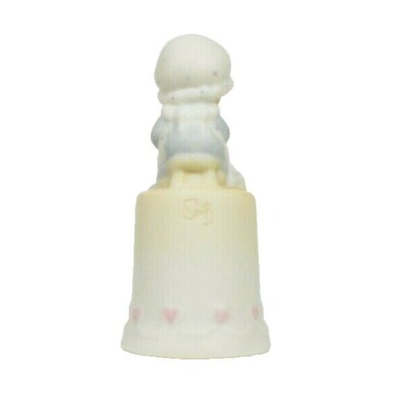 Enesco Precious Moments Love Covers All Vintage Collectible Porcelain Thimble - Picture 4 of 9